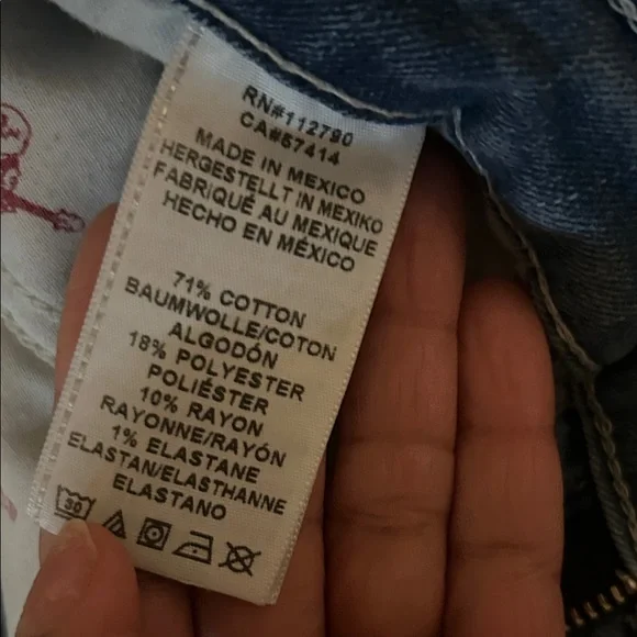 True Religion Women's Light Blue Distressed Curvy Skinny Jeans - Picture 4 of 9